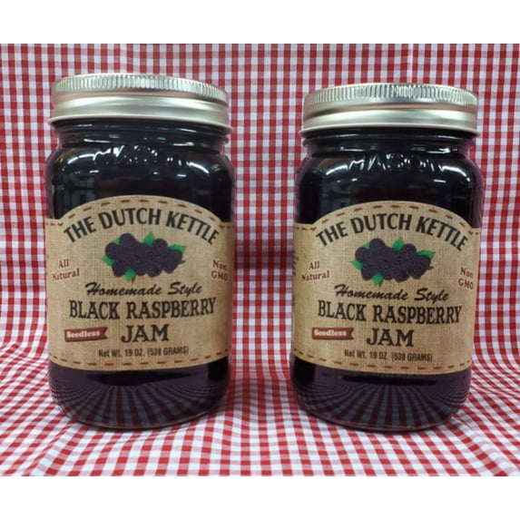 The Dutch Kettle Black Raspberry Seedless Jam 2-19 Oz. Jars