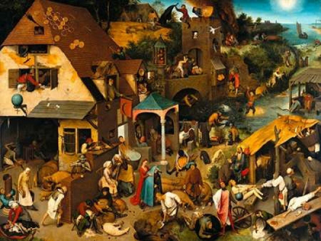 The Dutch Proverbs Canvas Art - Pieter Bruegel the Elder (22 x 28)