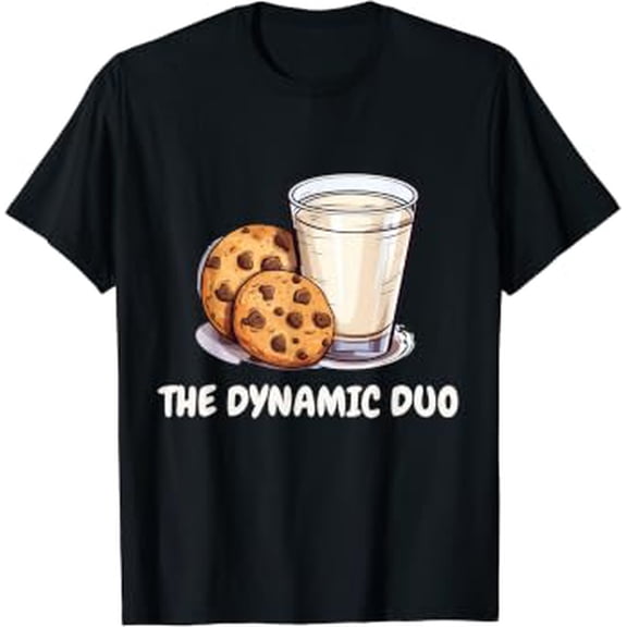 The Dynamic Duo Cookies And Milk Cute Friends Graphic T-Shirt