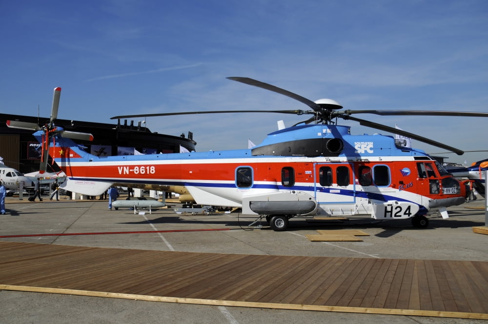 The EC225 Super Puma at Le Bourget Airport Paris France Canvas Art - Riccardo NiccoliStocktrek Images (34 x 23)