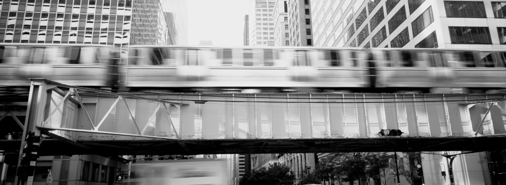 The EL Elevated Train Chicago IL Canvas Art - Panoramic Images (13 x 36)