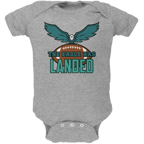 The Eagle Has Landed Football Soft Baby One Piece Heather 9-12 M