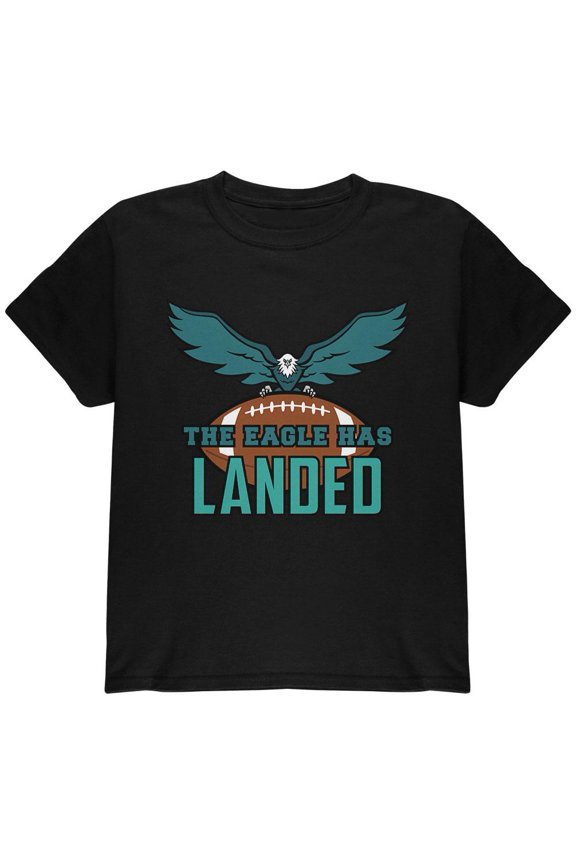 The Eagle Has Landed Football Youth T Shirt Black YXL
