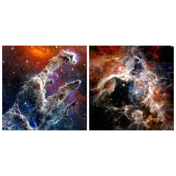 "The Eagle and Tarantula Nebula" Frameless Free Floating Reverse Printed Tempered Glass Wall Art