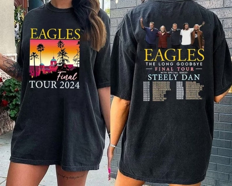 The Eagles 2024 Tour Shirt, Eagles Long Goodbye Tour 2024 Unisex Shirt