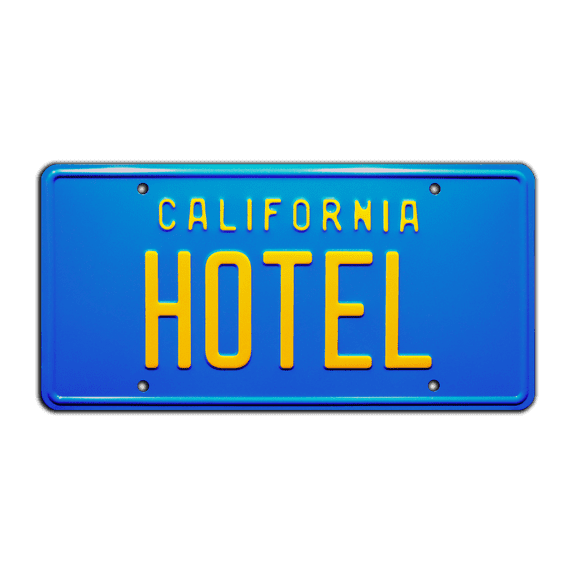 The Eagles | Hotel California | Metal Stamped Vanity License Plate