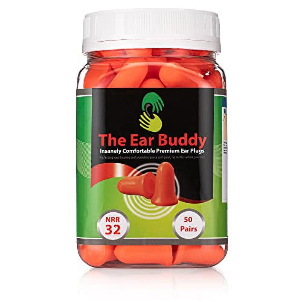 The Ear Buddy Premium Soft Foam Ear Plugs, Noise Cancelling Earplugs for Sleeping, Hearing