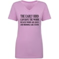 thumbnail image 1 of The Early Bird Can Have The Worm Womens V-Neck Tee, 1 of 3