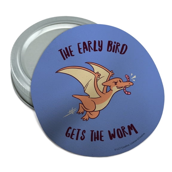 The Early Bird Gets the Worm Funny Humor Round Rubber Non-Slip Jar Gripper Lid Opener