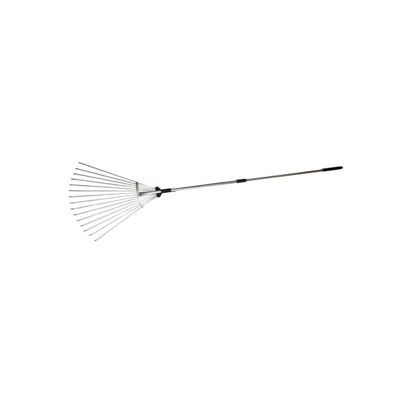 The Earthly Way Telescopic Rake - Stainless Steel Collapsible Rake with Adjustable Handle and Tines, Compact Landscaping Tool
