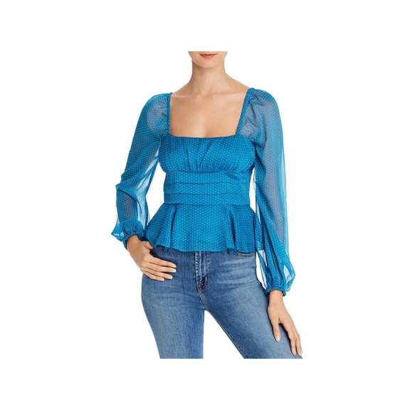 The East Order Womens Polk Dot Peplum Top