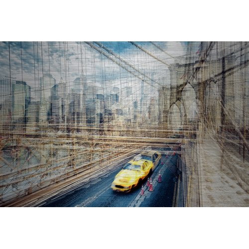 "The East River" Painting Print on Brushed Aluminum
