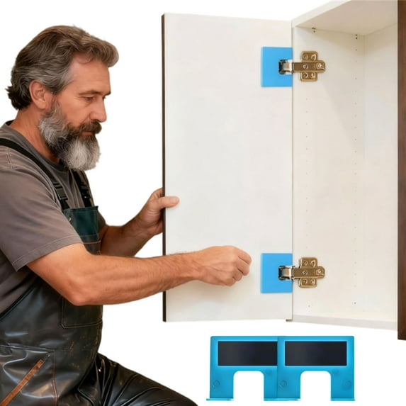 The Easy Hinge Mate – Kit Da 4 Pezzi Per Installazione Cerniere, Guida Regolabile Per Porte E Armadi, Allineamento Preciso Senza Forature
