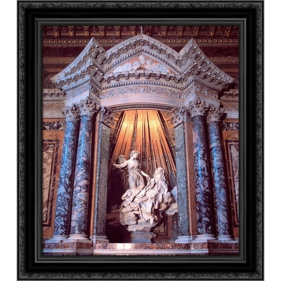 The Ecstasy of Saint Teresa 20x22 Black Ornate Wood Framed Canvas Art by Bernini, Gian Lorenzo