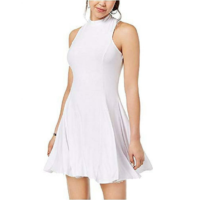 White Cutout Fit and Flare Dress