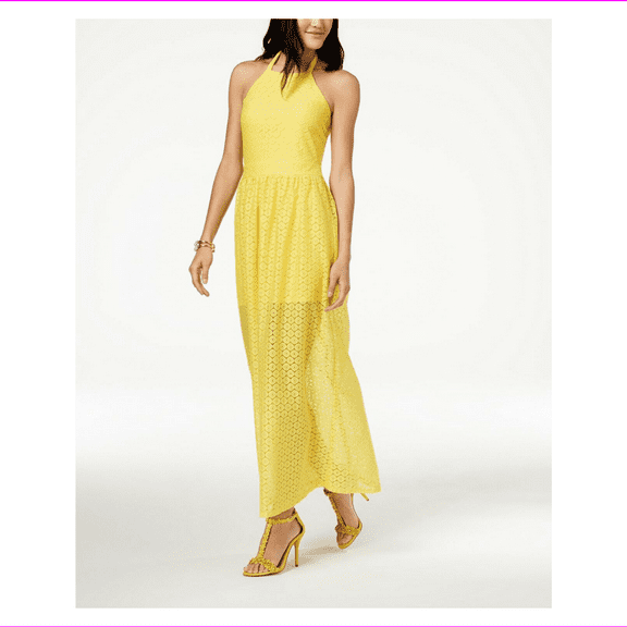 The Edit By Seventeen Juniors Crocheted Maxi Dress Yellow 0