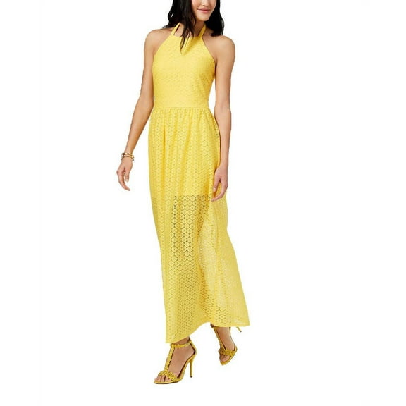 The Edit By Seventeen Juniors Crocheted Maxi Dress Yellow 11