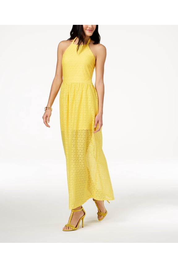 The Edit By Seventeen Juniors Crocheted Maxi Dress Yellow 5