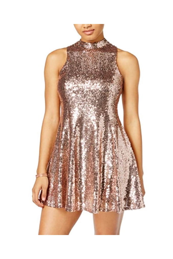 The Edit By Seventeen - Sequined Open-Back Dress - Juniors - 11AV/MD/RG