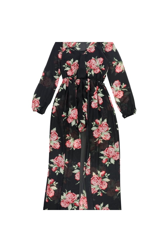 The Edit By Seventeen Womens Floral Print Romper Jumpsuit, Black, Juniors, 5