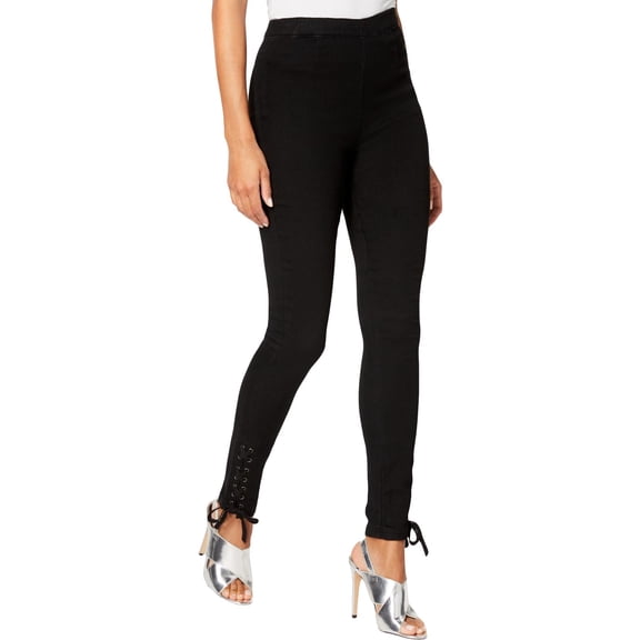 The Edit Womens Juniors Skinny High Rise Pants Black 7