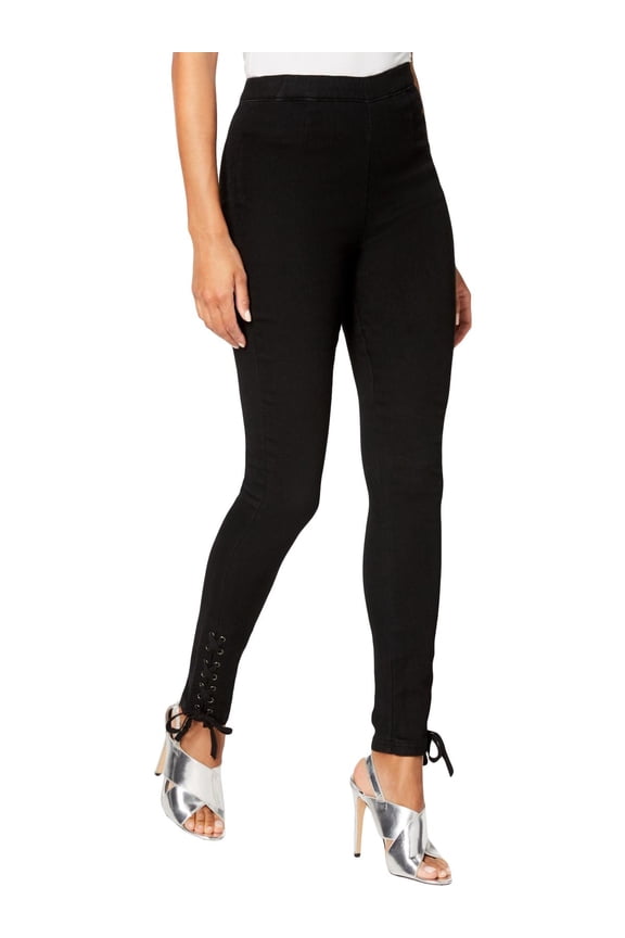 Womens Juniors Skinny High Rise Pants Black 7