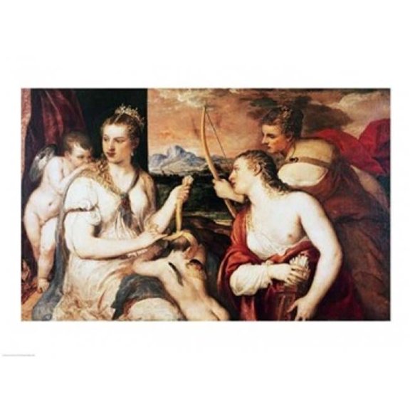 The Education of Cupid C.1565 Poster Print by Titian - 36 x 24 in. - Large