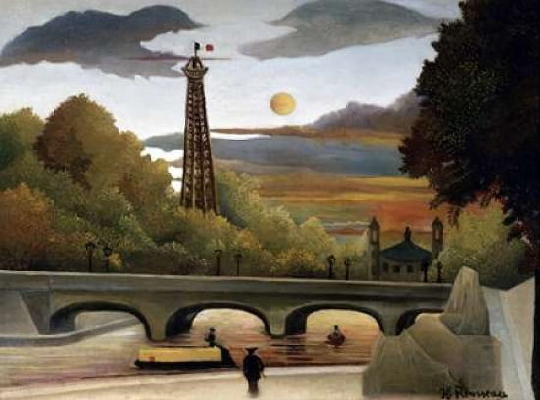 The Eiffel Tower Canvas Art - Henri Rousseau (18 x 24)