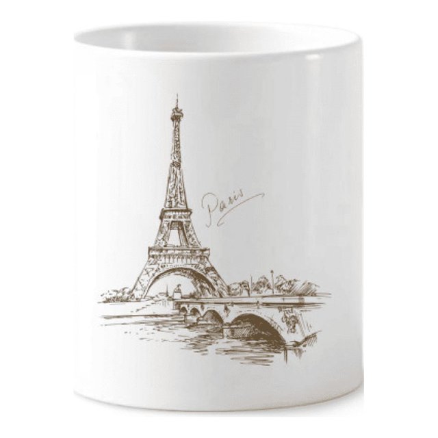 The Eiffel Tower Paris France Toothbrush Pen Holder Mug Cerac Stand Pencil Cup
