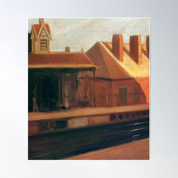 The El Station-Edward Hopper Poster Wall Art, Modern Wall Decor For Living Room Bedroom, 8x12 UNFRAMED