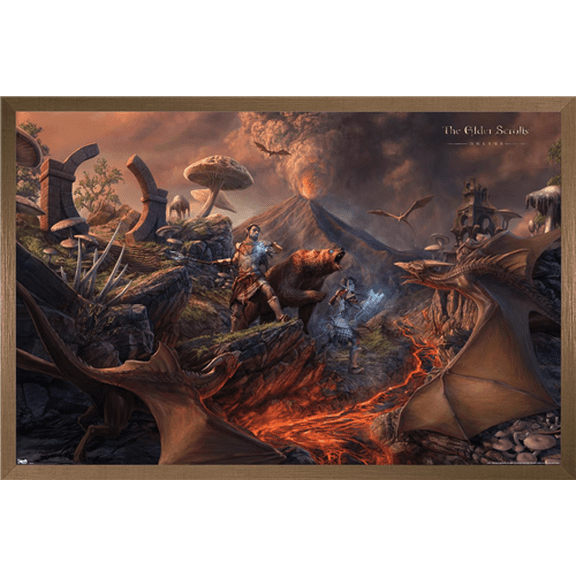 The Elder Scrolls: Online - Battle Wall Poster, 14.725" x 22.375" Framed