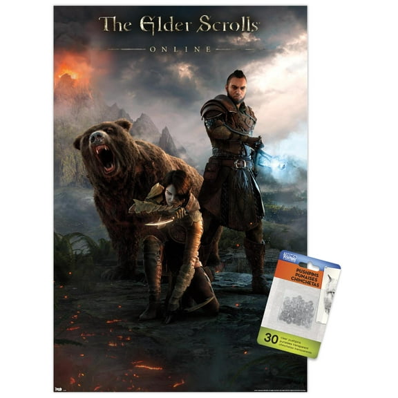 The Elder Scrolls: Online - Key Art Wall Poster with Push Pins, 14.725" x 22.375"