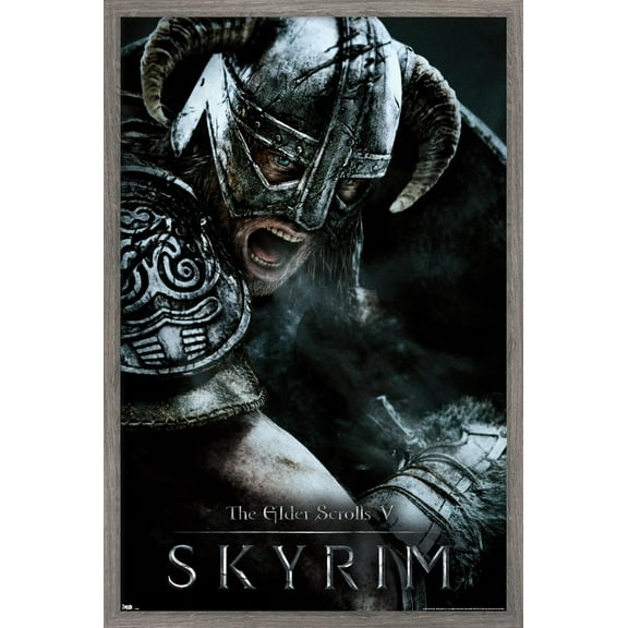 The Elder Scrolls V: Skyrim - Aerial Wall Poster, 14.725" x 22.375" Framed