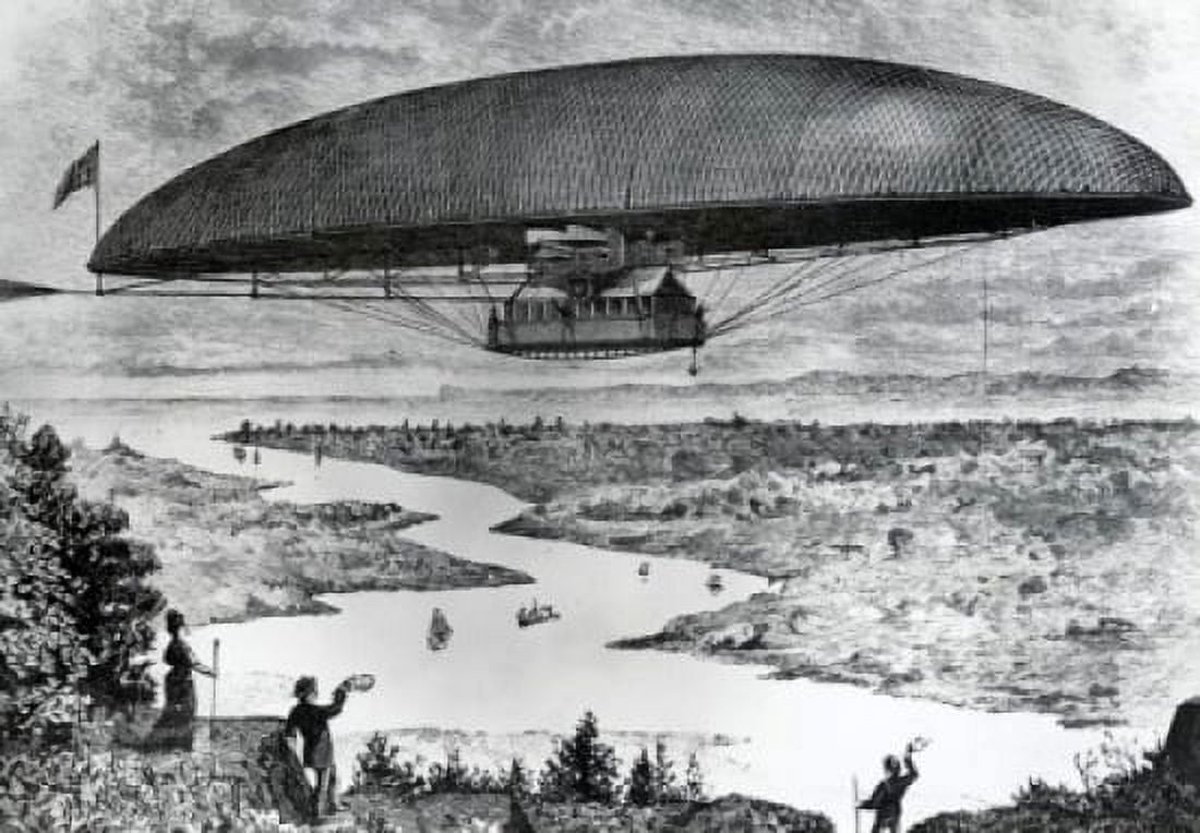 The Electro-Dynamic Airship 1887 Artist Unknown Canvas Art - (18 x 24)