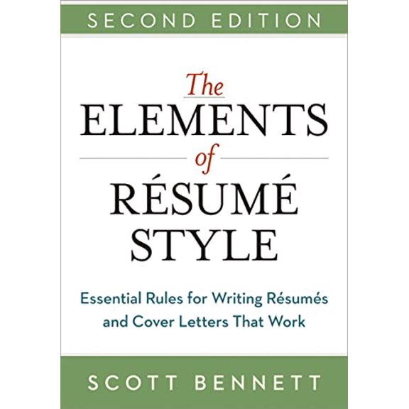 Pre-Owned Elements of Resume Style Softcover (Paperback) 0814433936 9780814433935