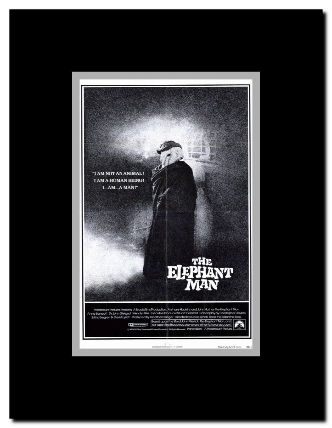 The Elephant Man Framed Movie Poster