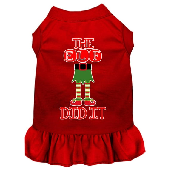 Christmas Pet Dog Cat Dress Screen Printed, "The Elf Did It"