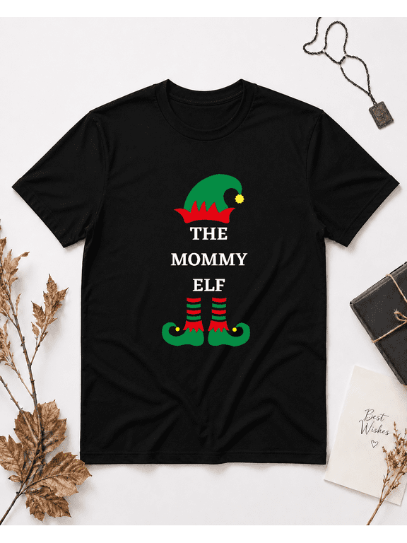 The Elf Mommy Matching Family Christmas Pajama Costume Unisex T-Shirt V25164, S-5XL