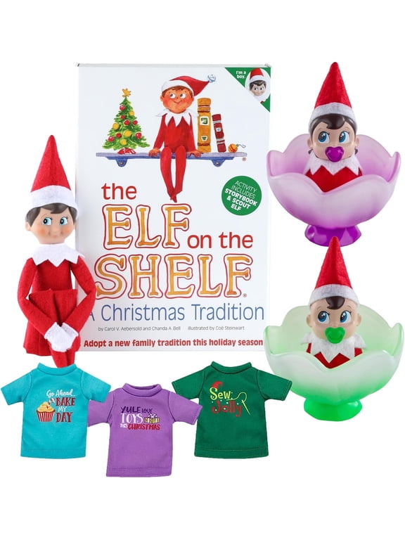 Bundle: Scout Elf Boy Light Tone, Boy & Girl Frost Pips and 3 Elf T-Shirts