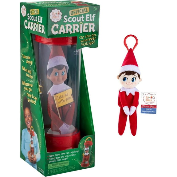 The Elf on The Shelf Travel Set: Scout Elf Carrier and Plushee Pal Mini Clip-On