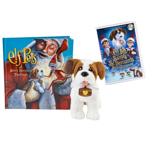 The Elf on the Shelf: A Christmas Tradition Elf Pets St. Bernard with DVD Santa's St. Bernards Save Christmas Set