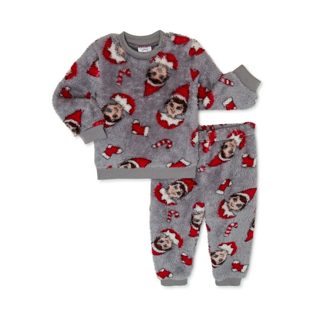 The Elf on the Shelf Baby and Toddler Christmas Faux Sherpa Top and Joggers Set, 2-Piece, Sizes 0/3M-5T