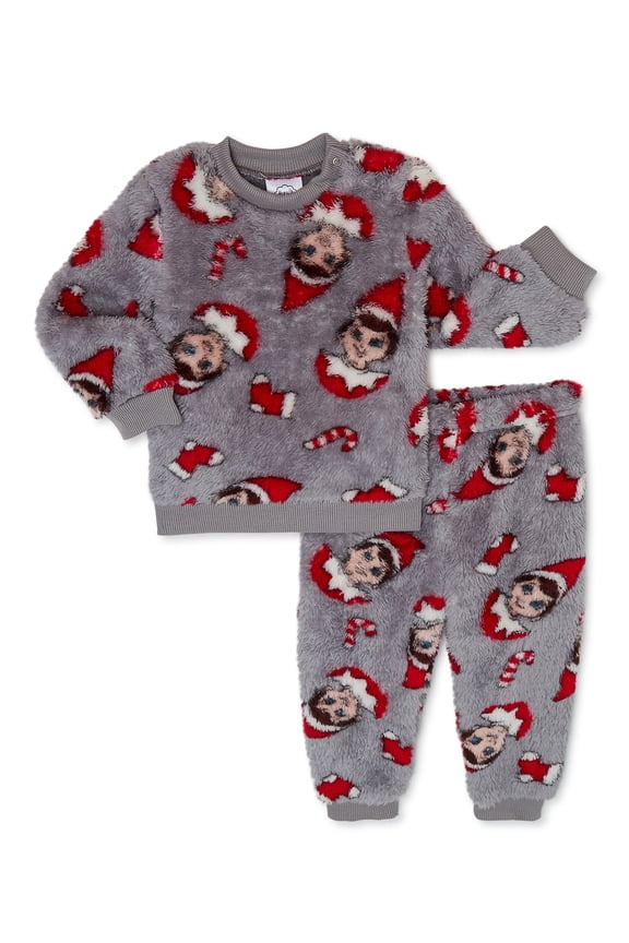 The Elf on the Shelf Baby and Toddler Christmas Faux Sherpa Top and Joggers Set, 2-Piece, Sizes 0/3M-5T