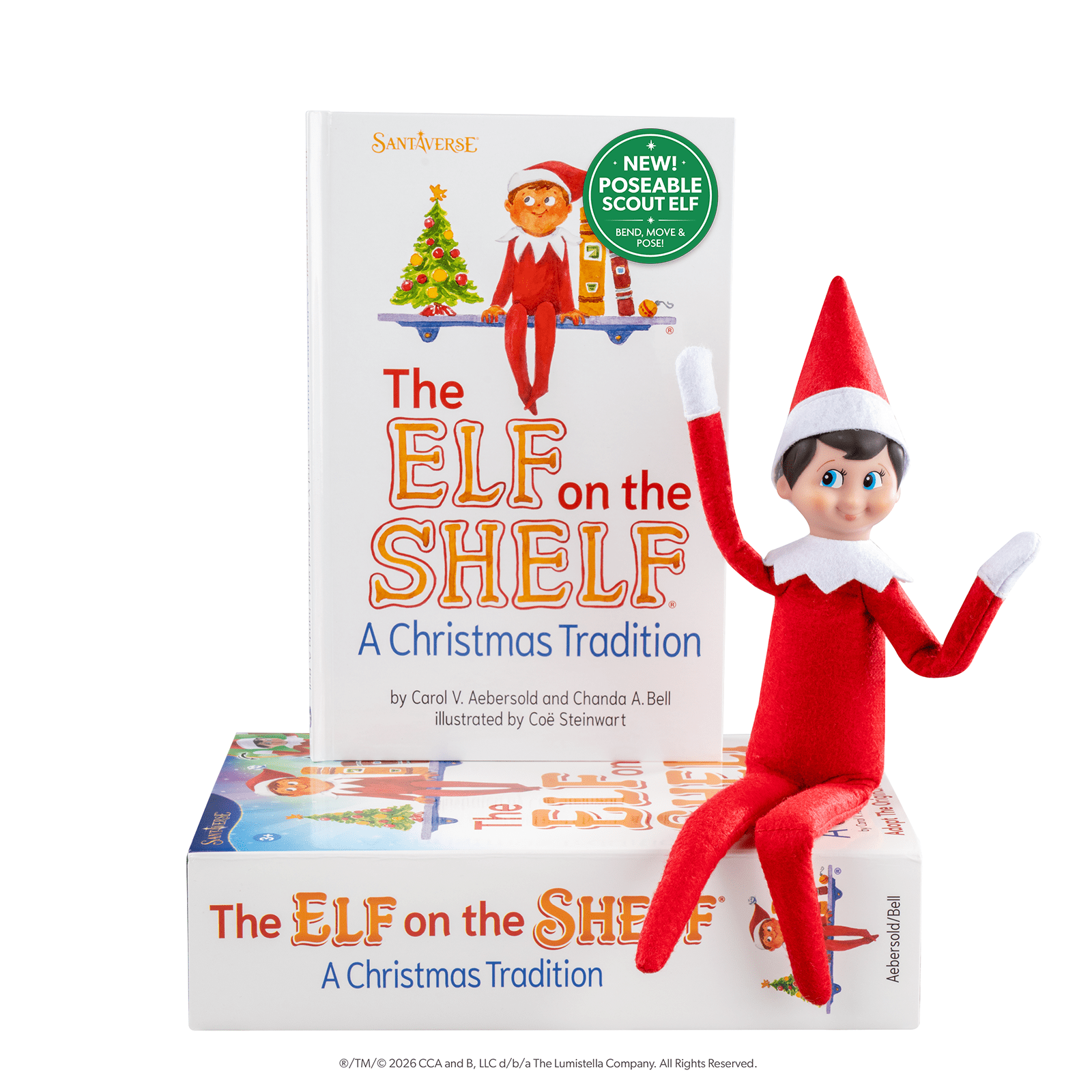 The Elf on the Shelf Poseable Boy Scout Elf with Blue Eyes - Complete Box Set with Storybook