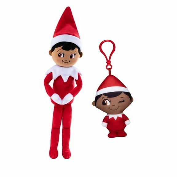 The Elf on the Shelf Boy Dark Tone 12" Plushee Pal and 4" Matching Clip On