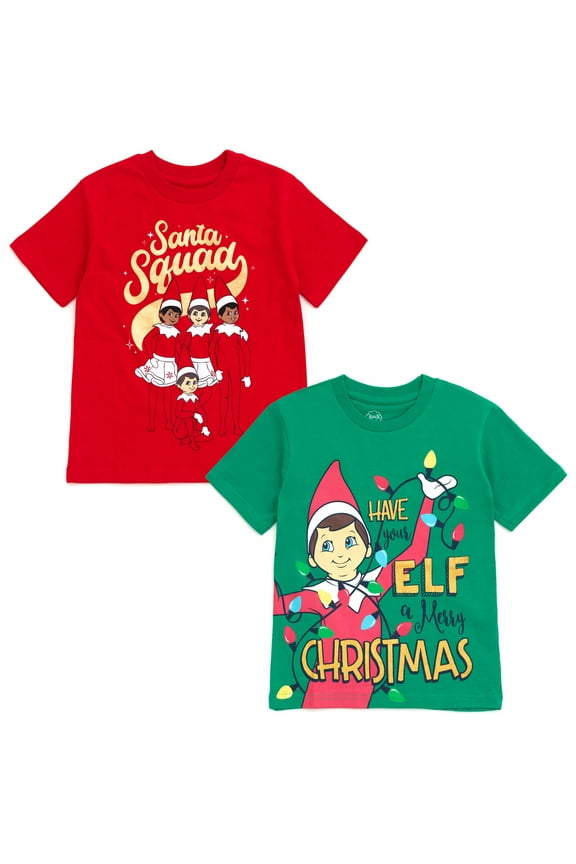 Christmas Big Boys 2 Pack T-Shirts Red / Green 18-20