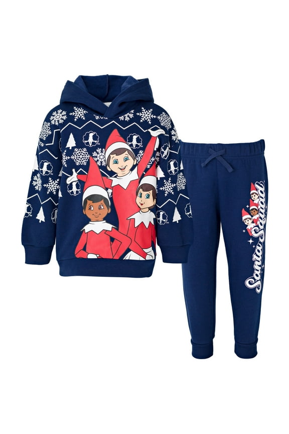 Christmas Big Boys Fleece Hoodie and Pants Outfit Set Blue 18-20