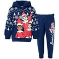 thumbnail image 1 of The Elf on the Shelf Christmas Little Boys Fleece Hoodie and Pants Outfit Set Blue 6, 1 of 5