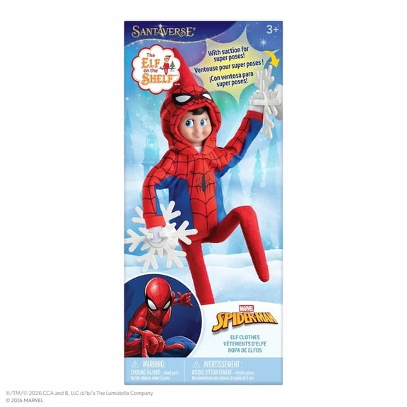 The Elf on the Shelf Claus Couture Marvel Spider-Man Web Hero Hoodie Set, 3-Piece Scout Elf Outfit, Ages 3+, Scout Elf Not Included