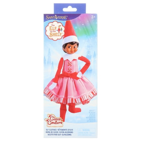 The Elf on the Shelf Claus Couture Pink Peppermint Party Dress for your Scout Elf